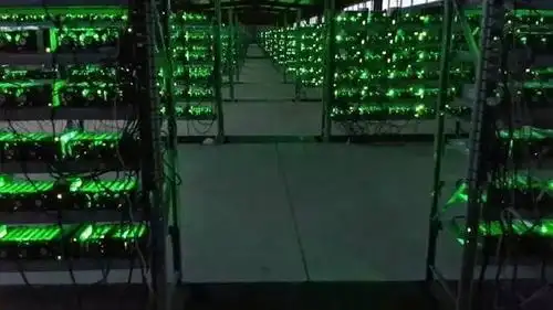 A modern mining farm with cooling systems