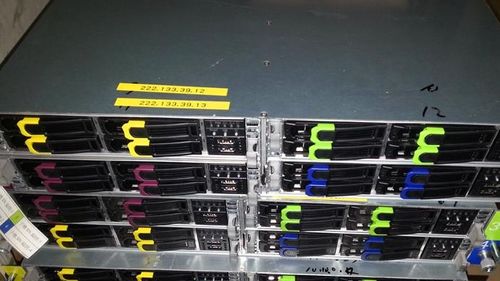 A modern ASIC mining rig operating in a controlled environment